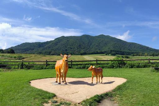 【岡山県】蒜山高原ジャージーランド 風景,真庭市,岡山の写真素材
