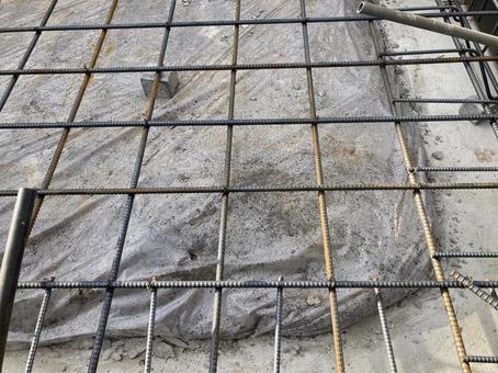 住宅基礎工事風景 住宅,基礎工事,鉄筋の写真素材