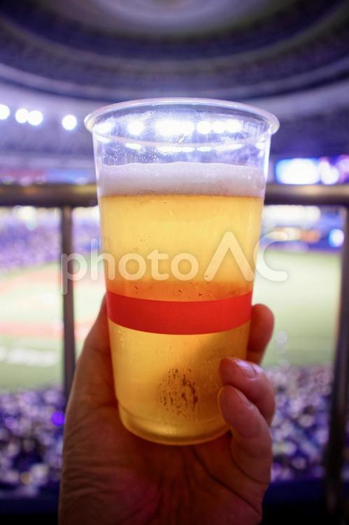 生ビールのイメージ素材 生ビール,ビール,アウトドアの写真素材