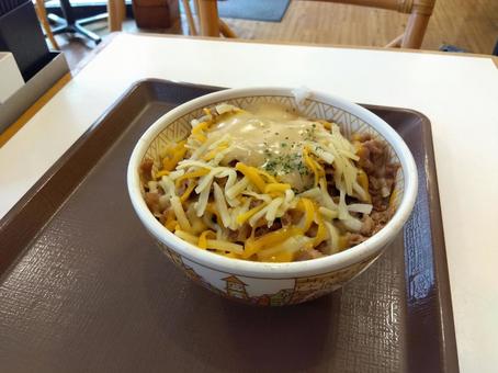 チーズ牛丼6 美味しい,牛丼,チーズの写真素材