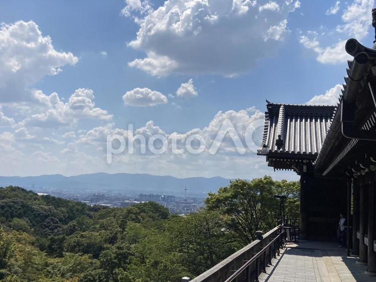 青空と街並@清水寺 風景,景色,青空の写真素材