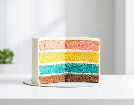 かわいいケーキの断面図 かわいいケーキの断面図の写真