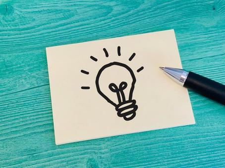 豆電球の絵を紙に描く アイデア,電球,ひらめきの写真素材