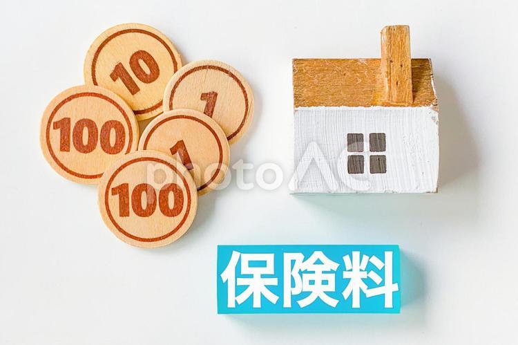 家とお金と保険料 保険,保険料,支出の写真素材