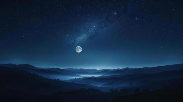 夜の月 夜,月,月光の写真素材