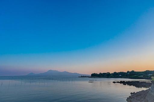 長崎の海 長崎,小長井町,日本の風景の写真素材