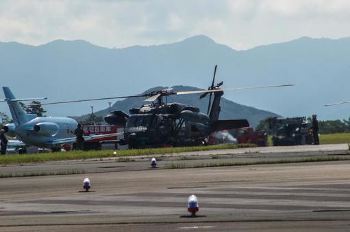 美しい空と風景に包まれた芦屋航空祭 飛行機,航空機,旅客機の写真素材