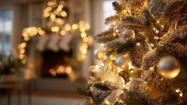 光に包まれたクリスマスツリー 光に包まれたクリスマスツリーの写真
