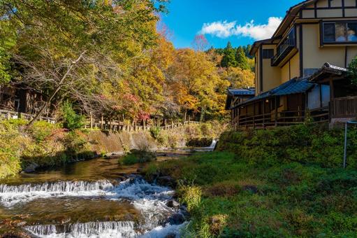 熊本県 黒川温泉 黒川温泉,温泉地,温泉の写真素材