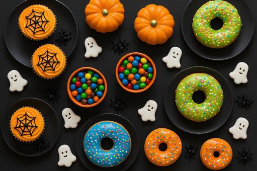 ハロウィンスイーツ平置きの写真