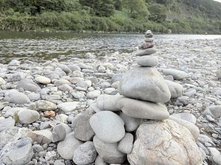 石のバランスアート 石のバランスアートの写真