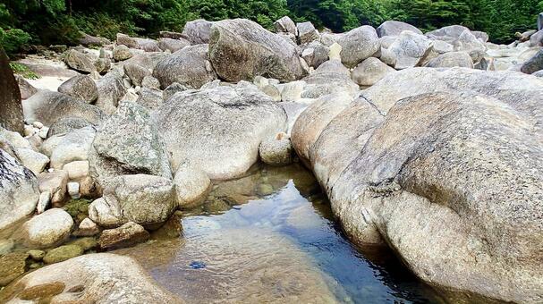 鹿児島県屋久島の旧安房森林軌道が残す清流 屋久島,川,渓谷の写真素材