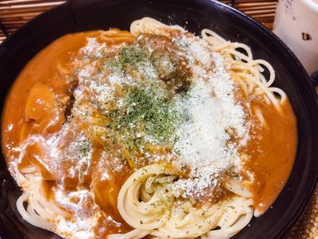 バターチキンパスタ バターチキンパスタの写真