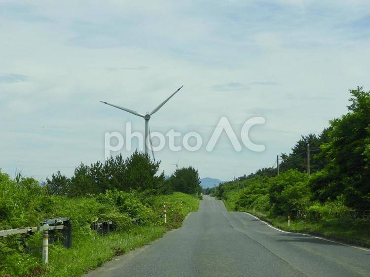 国道279号と風力発電所 国道279号,国道,はまなすラインの写真素材
