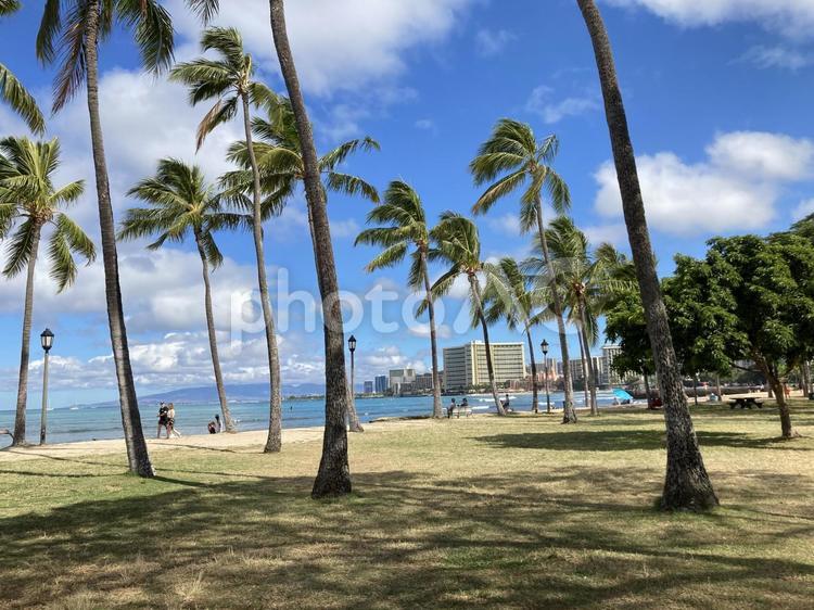 ハワイのワイキキビーチ ハワイ,ワイキキビーチ,ワイキキの写真素材