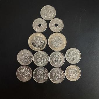 日本の硬貨 素材イメージ 日本硬貨,硬貨,お金の写真素材