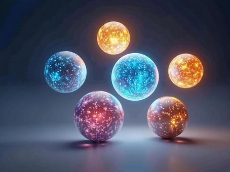 綺麗なデザインののガラス玉の写真