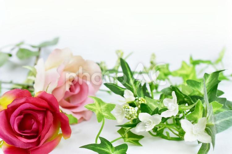 記念日・母の日にお祝いの薔薇　造花 薔薇,花,母の日の写真素材