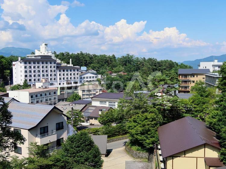 草津温泉 西の河原エリアの街並み 草津温泉,西の河原,温泉街の写真素材