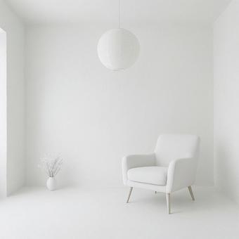 白のミニマル空間の写真