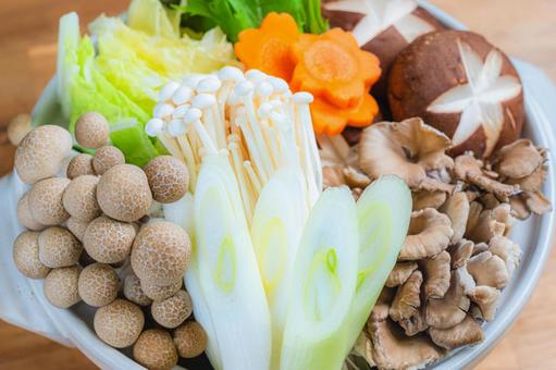 鍋野菜の盛り合わせ 鍋野菜の盛り合わせ 鍋野菜盛り合わせ,白菜,長ネギの写真素材
