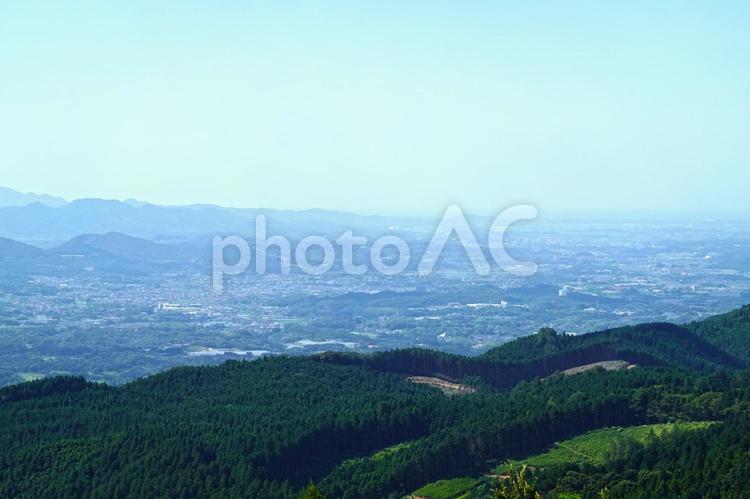 添田町の遠景 花見ヶ岩公園,頂上,展望台の写真素材