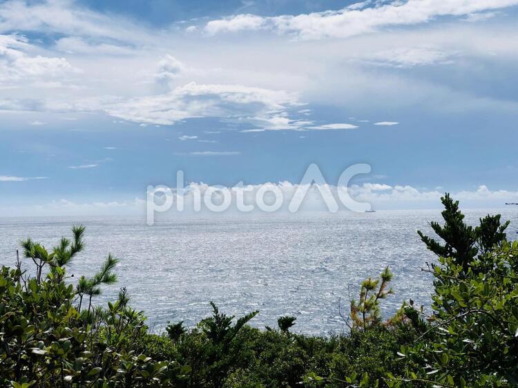 空と海と緑 空,海,緑の写真素材