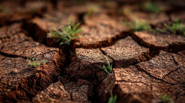 ひび割れた地球の表面:干ばつの影響 ひび割れた地球の表面:干ばつの影響の写真