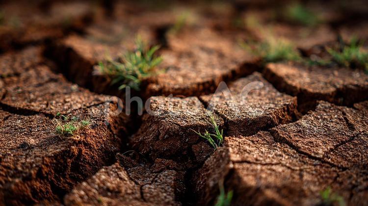 ひび割れた地球の表面：干ばつの影響 ひび割れ,乾燥,大地の写真素材