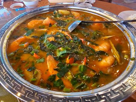 美味しいカンボジアのエビのトムヤムスープ シーフード,エビ,海老の写真素材