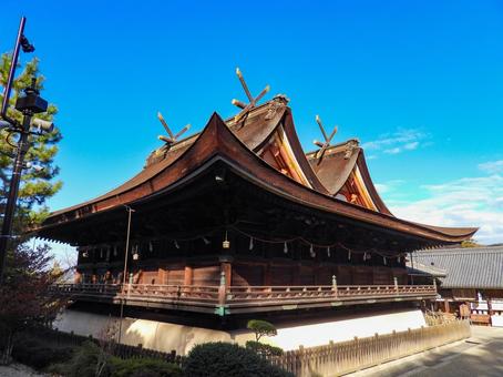 岡山県 吉備津神社の本殿 岡山県 吉備津神社の本殿 吉備津神社,拝殿,本殿の写真素材