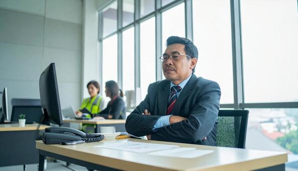 経営不振に腕を組んで悩む中小企業の社長 経営不振に腕を組んで悩む中小企業の社長の写真