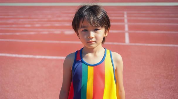 陸上競技を楽しむ少年8 陸上競技を楽しむ少年8の写真