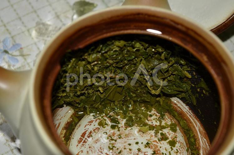 出がらしの緑茶 出がらし,お茶,急須の写真素材