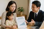 保険金請求を相談する若い母親とFP 相談,保険,母親の写真素材
