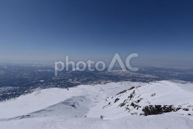 北海道の大雪山・旭岳の暖冬期・山頂 大雪山,旭岳,北海道の写真素材