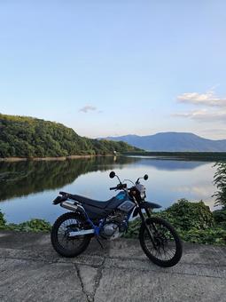 オフロードバイク オフロードバイク,ツーリング,ヤマハの写真素材