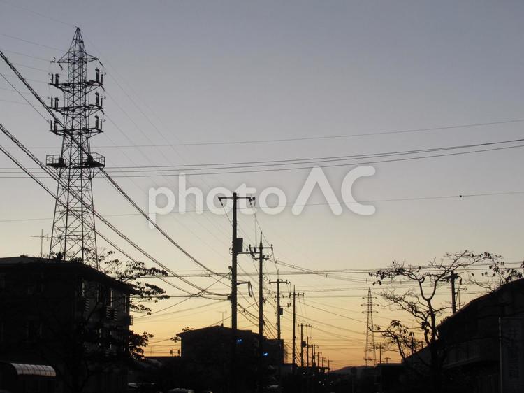近所の夕焼け １０月,秋,近所の夕焼けの写真素材