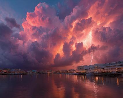 光と闇が織りなす幻想的な雷鳴の夜 光と闇が織りなす幻想的な雷鳴の夜の写真