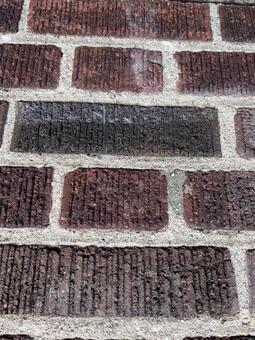 赤系レンガの壁(アメリカ) レンガ,壁,外壁の写真素材