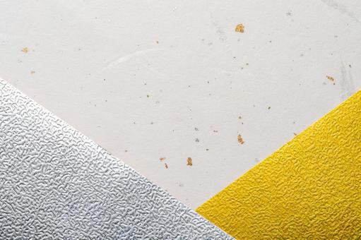 金銀の箔が輝く和紙テクスチャ 和紙,金箔,銀箔の写真素材