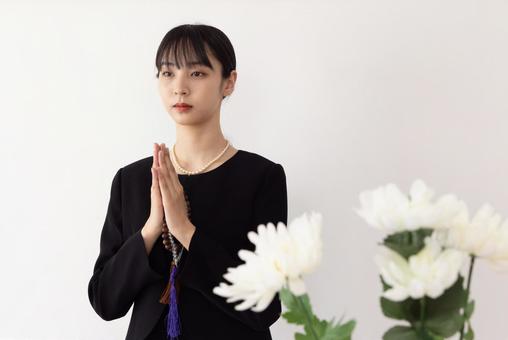 Photo, a funeral, female, kimono, 
