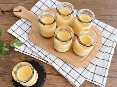 Photo, pudding, custard pudding, egg pudding, 