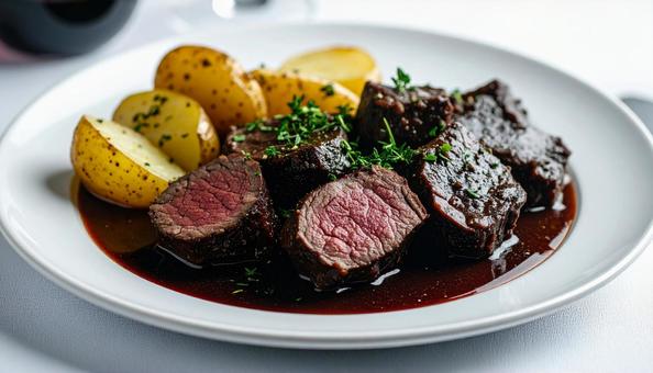 牛ほほ肉の赤ワイン煮込みの写真