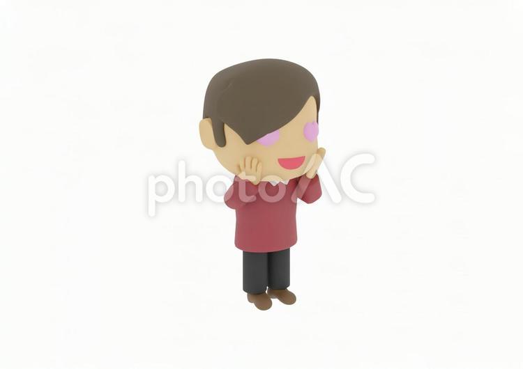 目がハートで一目惚れする私服の男性　少年 健康,笑顔,学生の写真素材
