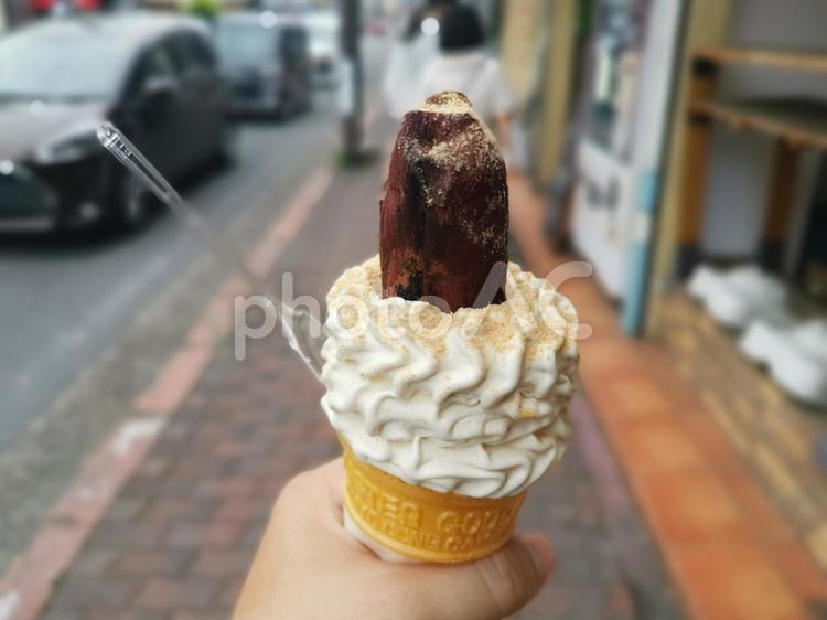 さつまいもソフトクリーム ソフトクリーム,さつまいも,アイスの写真素材