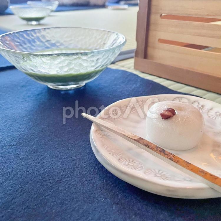 抹茶と和菓子 抹茶,和菓子,茶道の写真素材