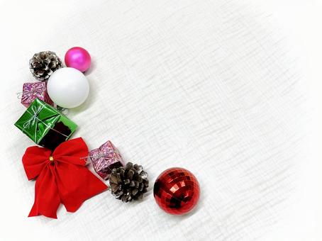 クリスマス(オーナメントとリボン) 02 リボン,オーナメント,飾りの写真素材