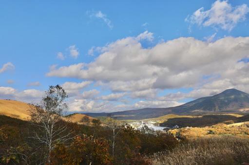 紅葉の車山高原 山,寒い,秋の写真素材