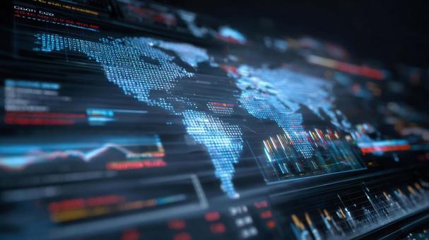 Digital data analysis of global financial markets, financial, data analysis, global economy, JPG